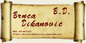 Brnča Dikanović vizit kartica
